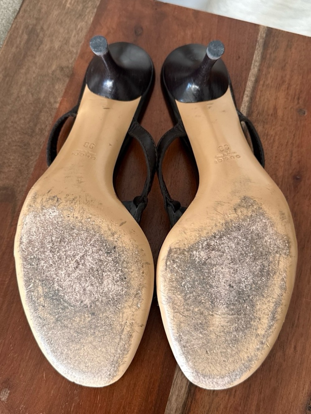 Gucci Black Leather GG Logo Slide Mules - Picture 6 of 8